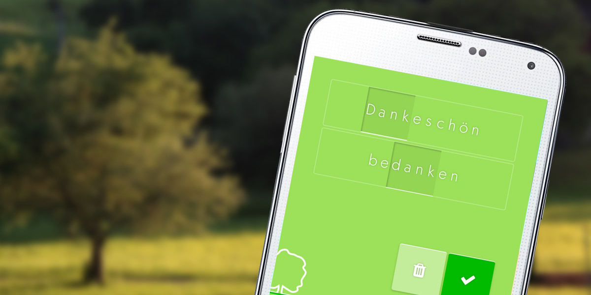 Wortstämme auf dem Handy