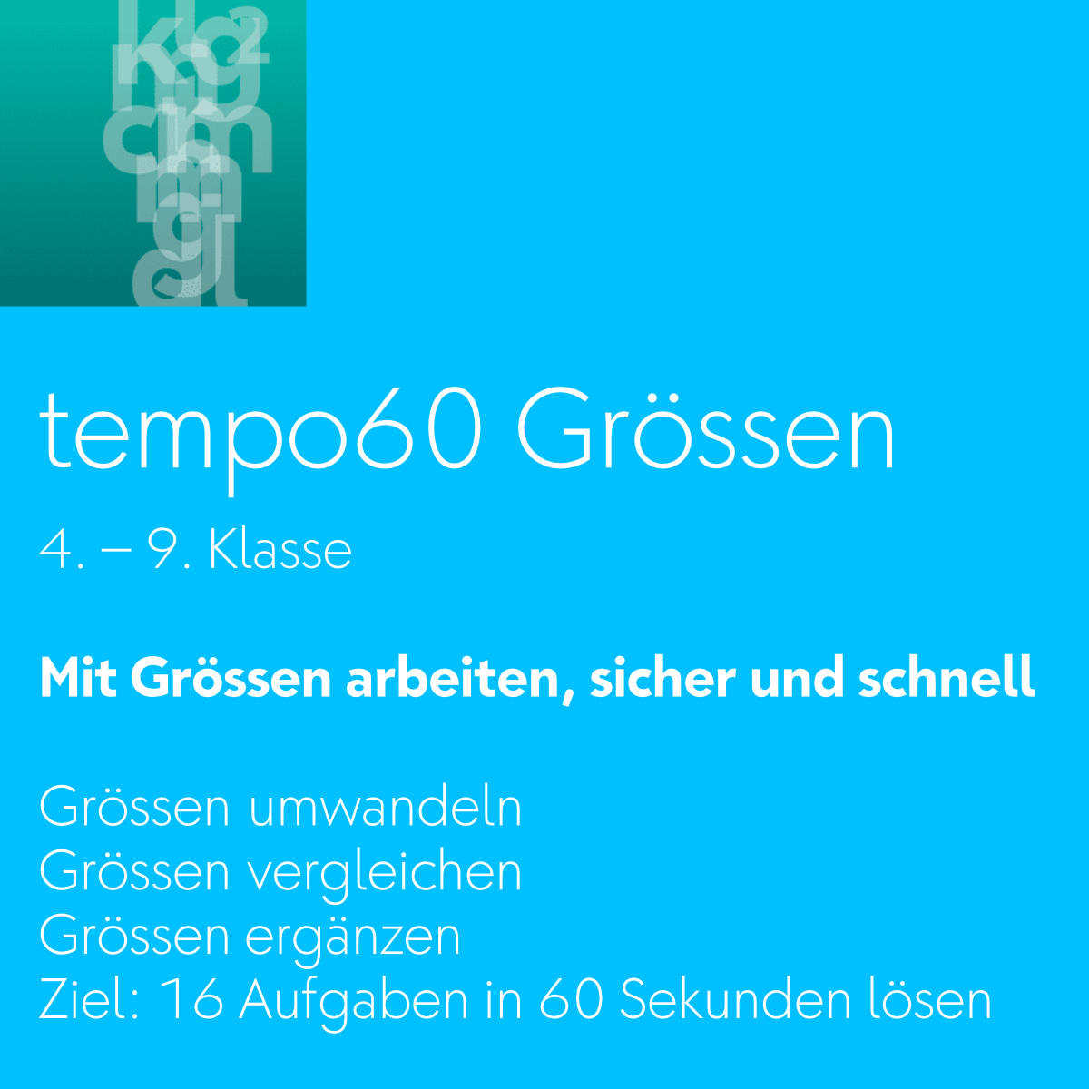 tempo60 Grössen