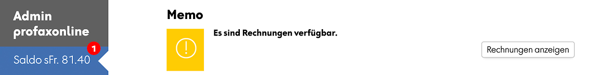 profaxonline: Hinweise auf offene Rechnungen