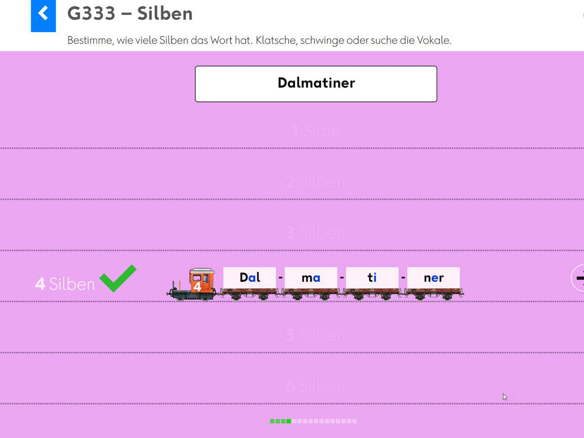 Wortgrammatik: Silben zählen