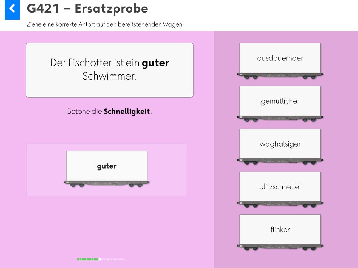 Wortgrammatik: Grundlagen – Ersatzprobe